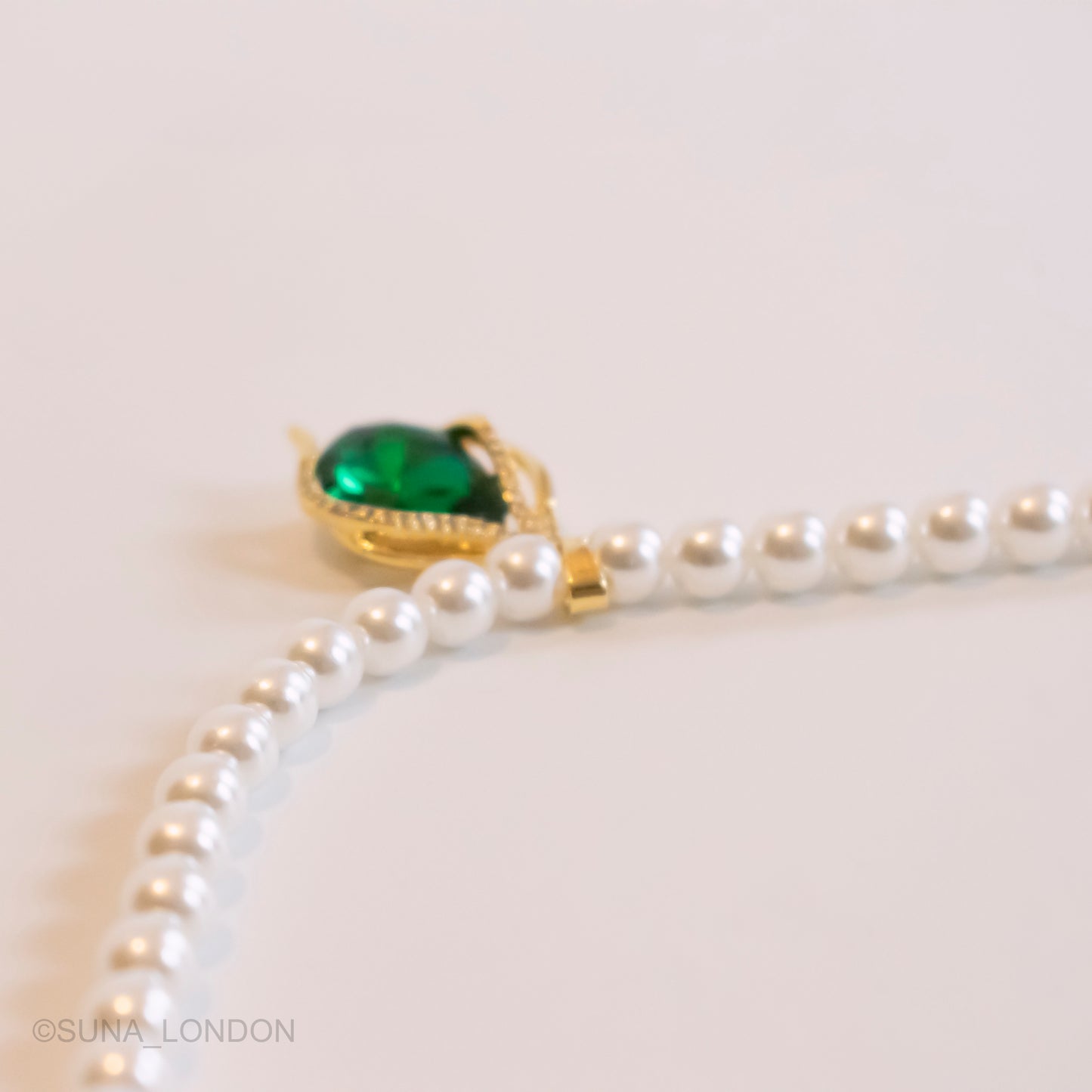 Green Zircon Pearl Necklace