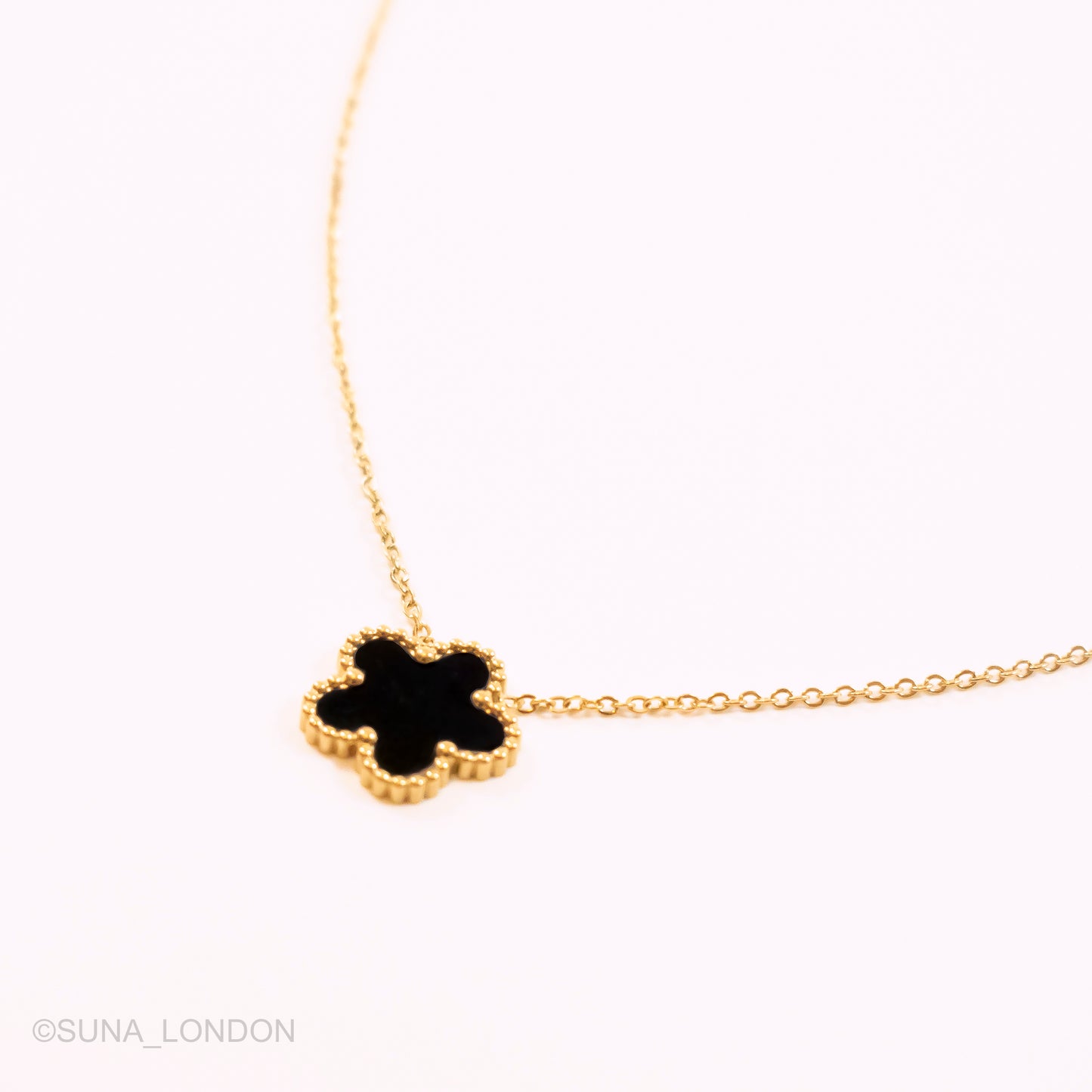 Single Black Clover Necklace