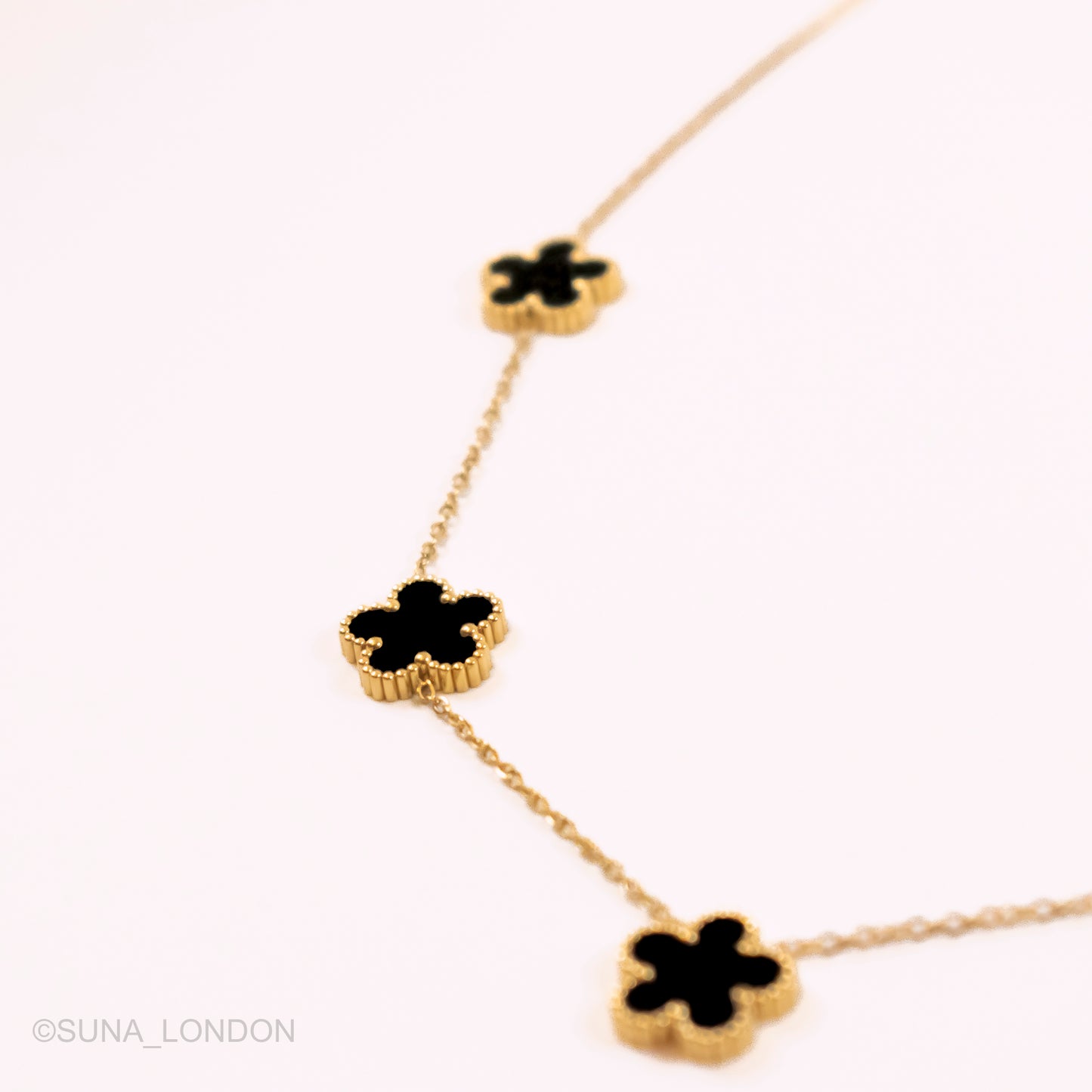 Five Black Clover Necklace