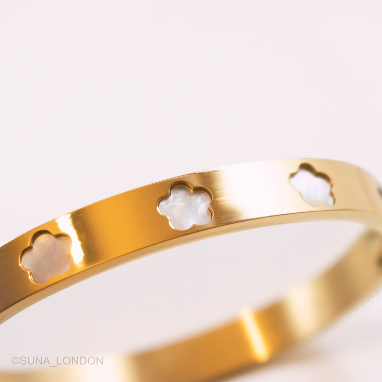 White Clover Bangle Bracelet