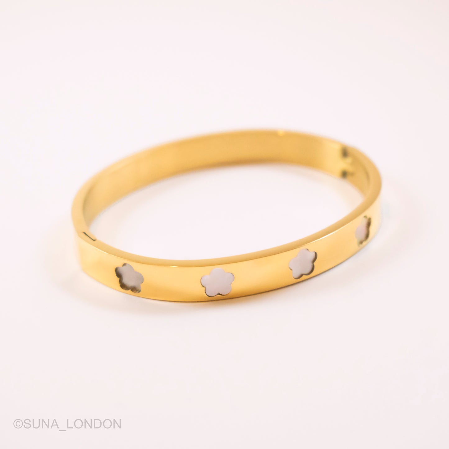 White Clover Bangle Bracelet