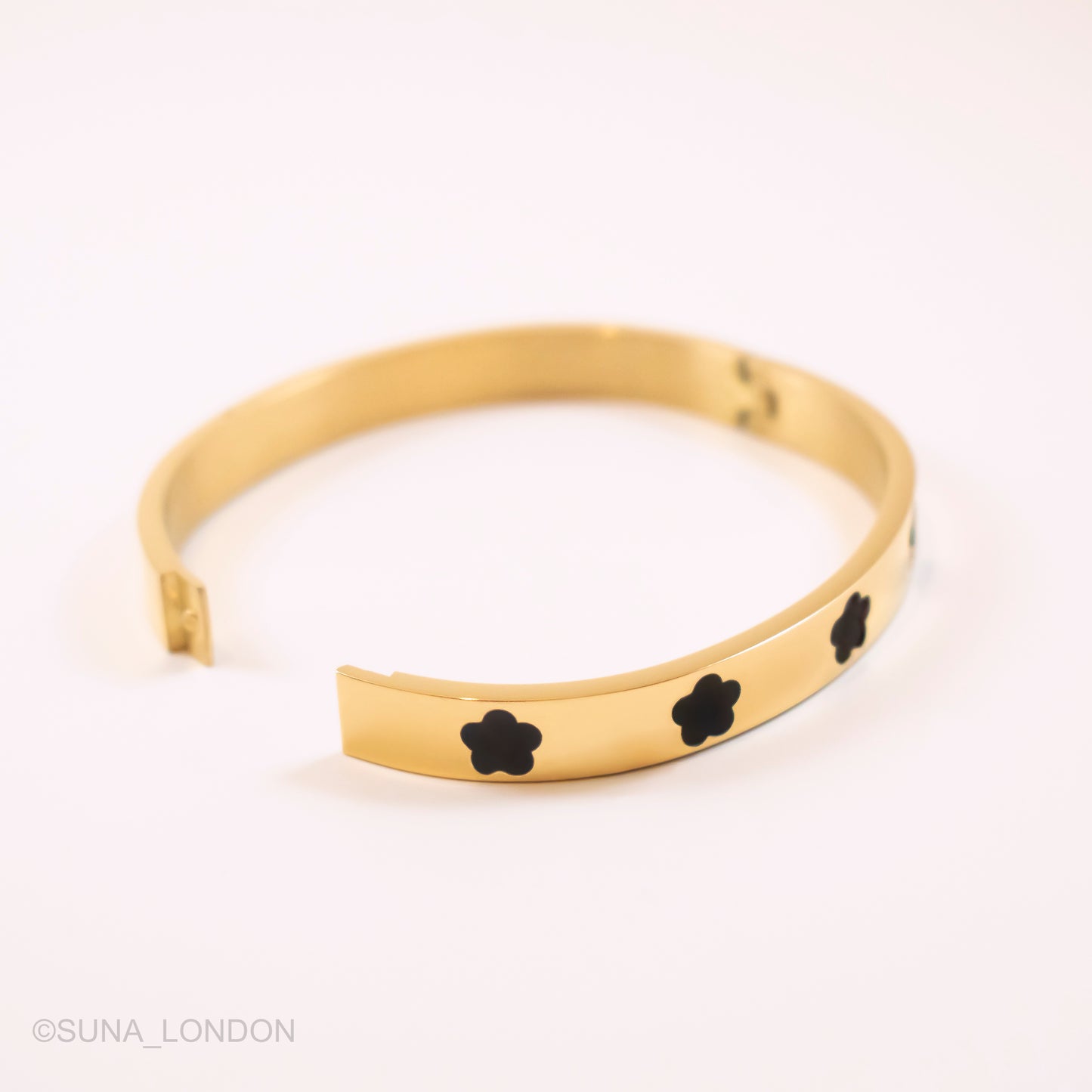 Black Clover Bangle Bracelet