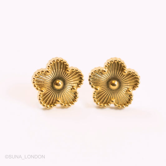 Gold Clover Studs